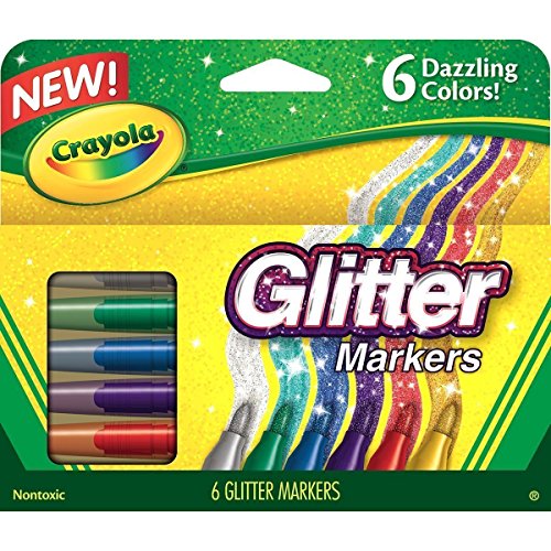 Crayola Metallic Markers 8 Count, Glitter Markers 6 Count, Combo P...