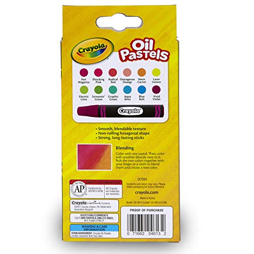 Crayola Oil Pastels, Assorted Neon Colors, Gift for Kids & Adults,...