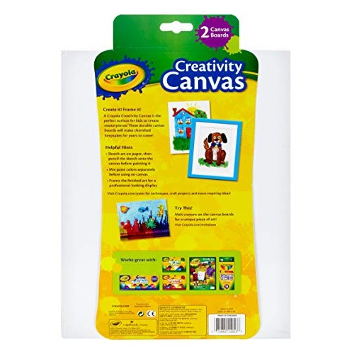 Crayola Paint Canvas Set, Painting Supplies, White, 2Count