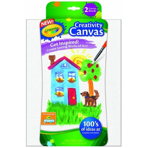 Crayola Paint Canvas Set, Painting Supplies, White, 2Count