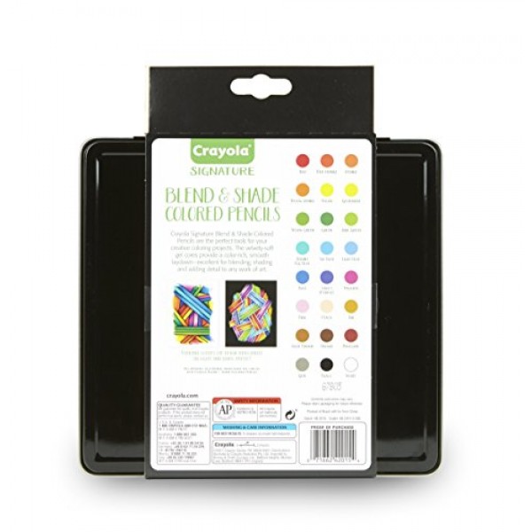 Crayola Signature Blend & Shade Soft Core Colored Pencils in Tin, ...