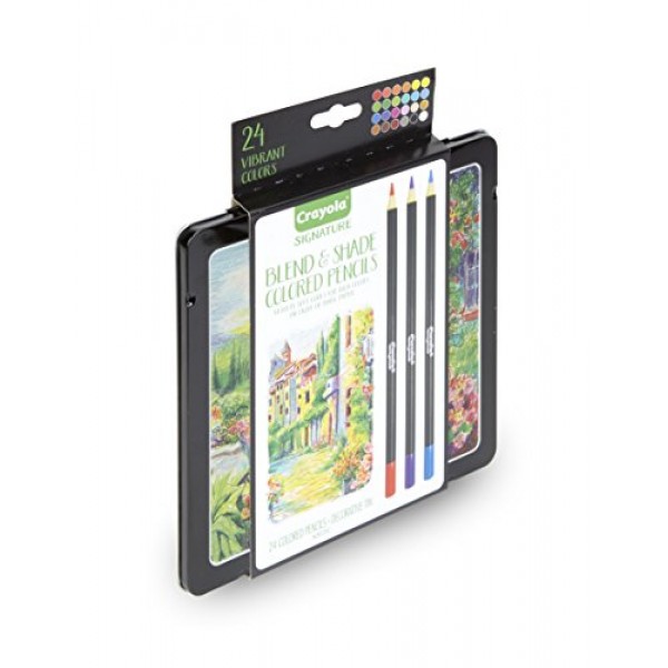 Crayola Signature Blend & Shade Soft Core Colored Pencils in Tin, ...