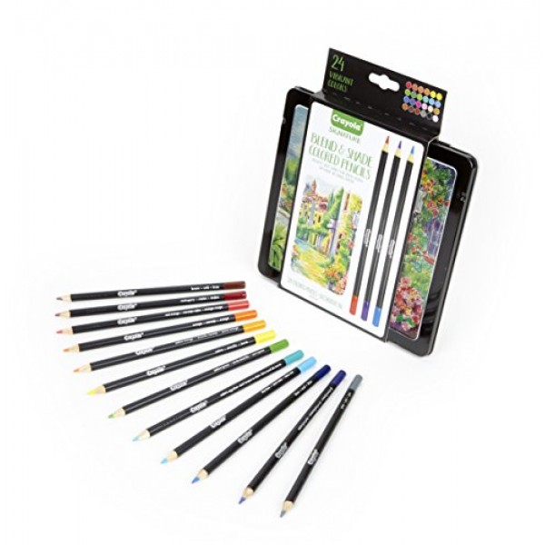 Crayola Signature Blend & Shade Soft Core Colored Pencils in Tin, ...