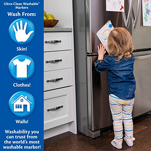 Crayola Ultra Clean Washable Markers, Fine Line Marker Set, Stocki...