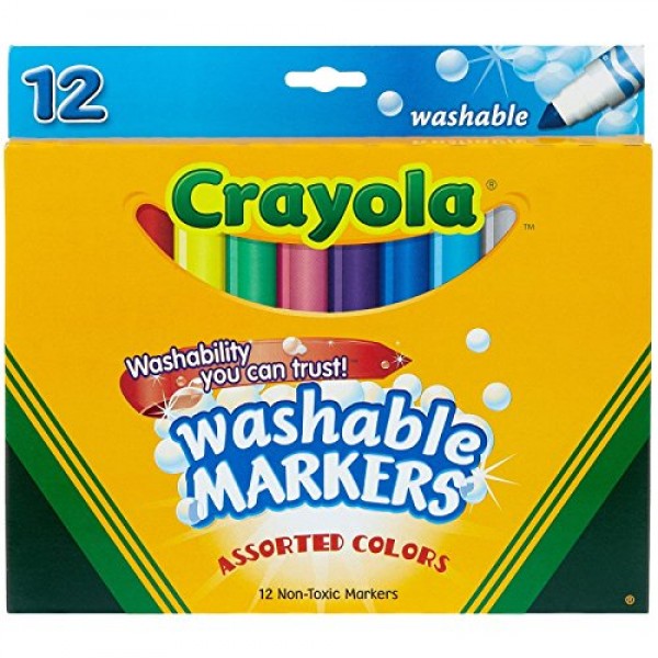 Crayola Washable Markers, Assorted Colors, 12 Count