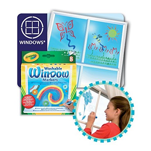 Crayola Washable Window Markers, Car Window Markers, 8 Count