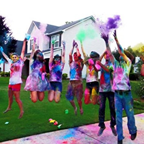 CraZeeColors Holi Color Powder- 100 Assorted Vibrant Color Packets...