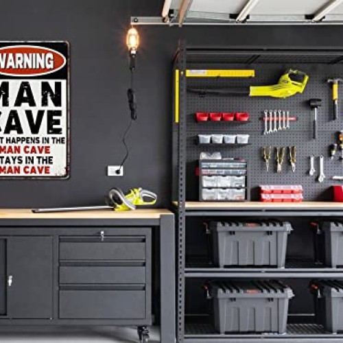CrazySign Man Cave Sign And Decor For Garage Home Bar Wall Decor F...