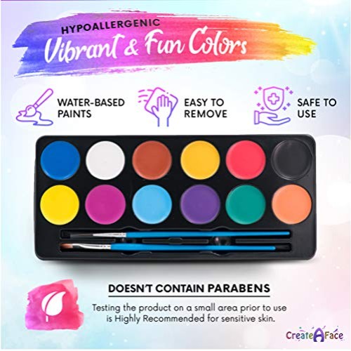Face Paint Kit for Kids - Vibrant Face Painting Colors, Stencils &...