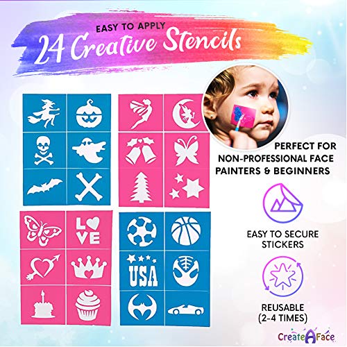 Face Paint Kit for Kids - Vibrant Face Painting Colors, Stencils &...