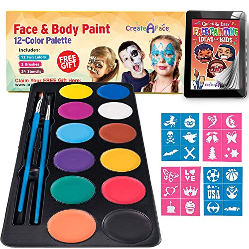 Face Paint Kit for Kids - Vibrant Face Painting Colors, Stencils &...