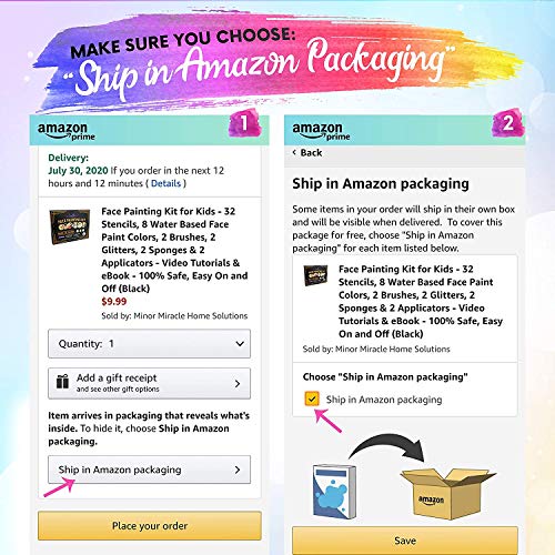 Face Painting Kit for Kids - 32 Stencils, 8 Water Based Face Paint...
