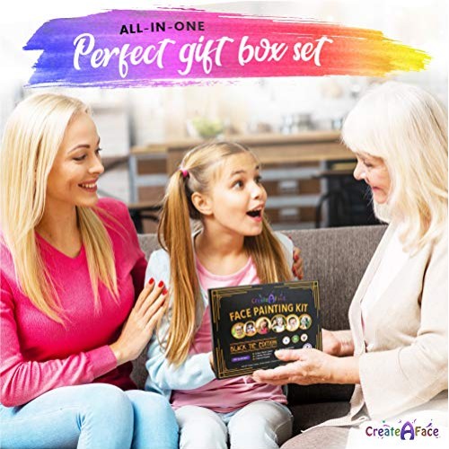 Face Painting Kit for Kids - 32 Stencils, 8 Water Based Face Paint...
