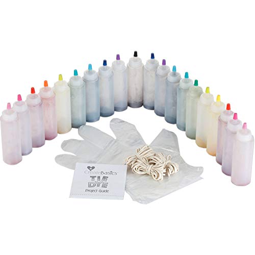 Create Basics Tie Dye Party Kit, 93 Piece - 12 Colors, 20 Bottles