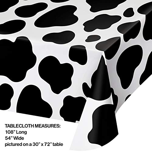 Creative Converting Cow Print Plastic Tablecover,54 x 108, 54 x ...
