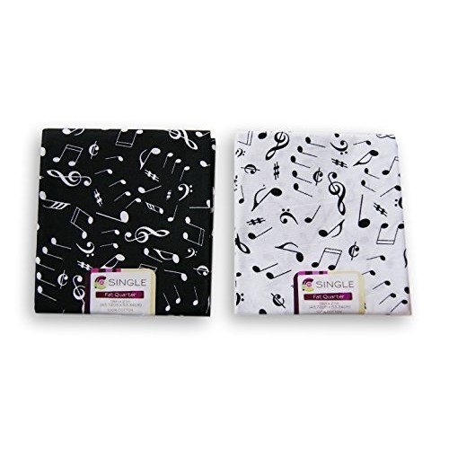 Creative Cuts Music Notes Fat Quarters Bundle - Black and White Pa...