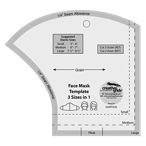 Creative Grids Non-Slip Sewing Ruler Template - Face Mask - cgrFACE
