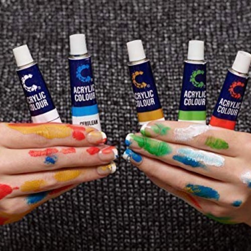 Creative Joy CJAPB01 Acrylic Paint Set & Brushes Vivid Paint Sets ...