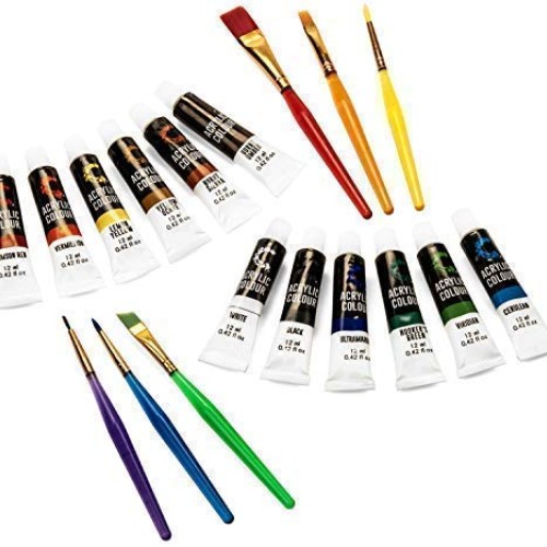 Creative Joy CJAPB01 Acrylic Paint Set & Brushes Vivid Paint Sets ...
