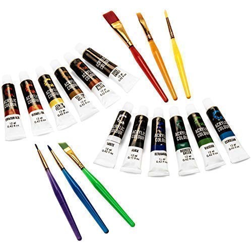 Creative Joy CJAPB01 Acrylic Paint Set & Brushes Vivid Paint Sets ...