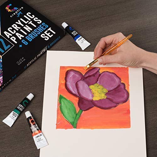 Creative Joy CJAPB01 Acrylic Paint Set & Brushes Vivid Paint Sets ...