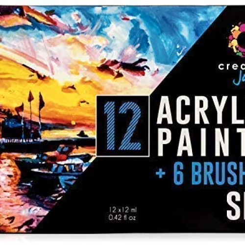 Creative Joy CJAPB01 Acrylic Paint Set & Brushes Vivid Paint Sets ...