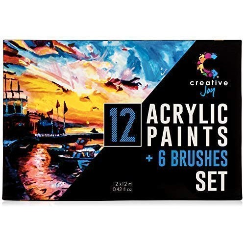 Creative Joy CJAPB01 Acrylic Paint Set & Brushes Vivid Paint Sets ...