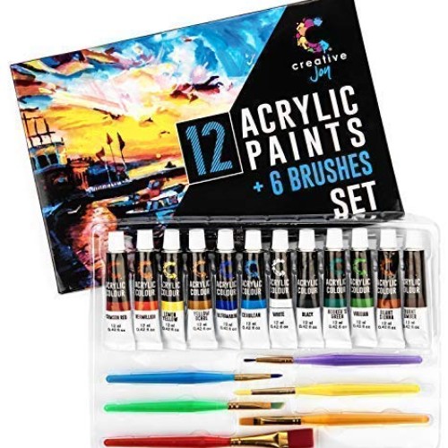 Creative Joy CJAPB01 Acrylic Paint Set & Brushes Vivid Paint Sets ...