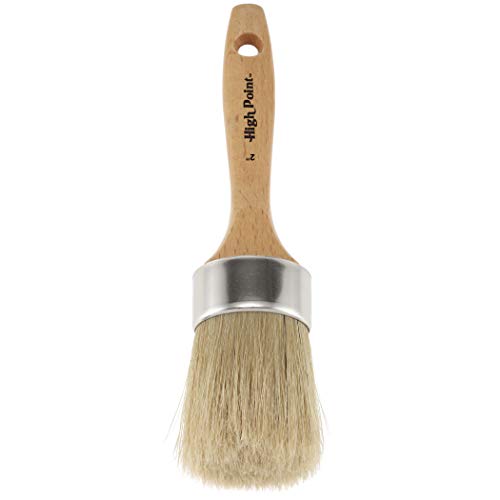Large 2-in-1 Round Chalk & Wax Finishing Brush All Natural Hog Bri...