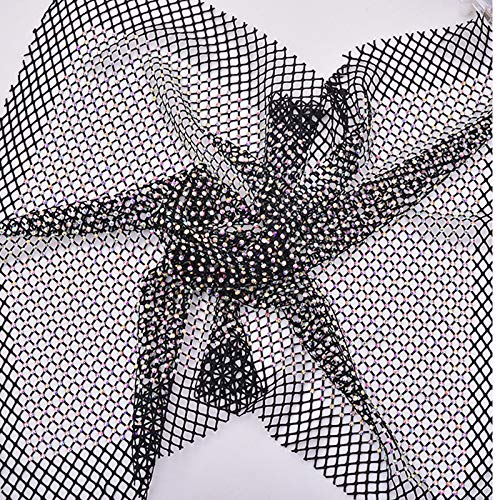 59inx 17in Soft Stretch Mesh Fabric Elastic Sequin net with Rhines...
