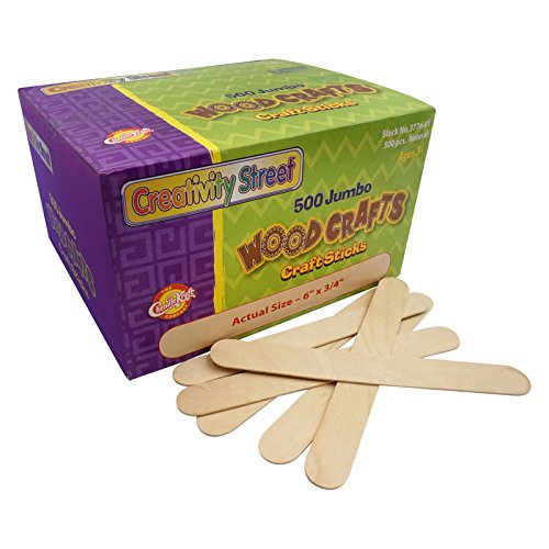 Creativity Street Jumbo Craft Sticks, Natural, 6 x 0.75, 500 Per...