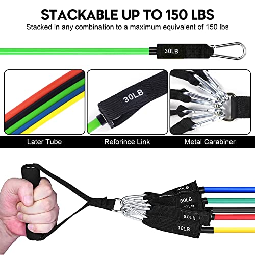 Resistance Bands Set 17pcs, Resistance Band, Exercise Bands Fitnes...