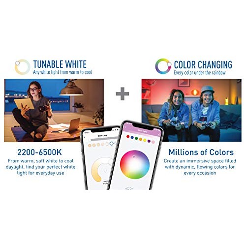 Cree Lighting Connected Max Bluetooth + WiFi Smart LED Bulb Tunabl...