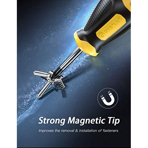 Magnetic Screwdriver Set 10 PCS, CREMAX Professional Cushion Grip ...