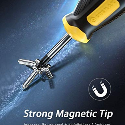 Magnetic Screwdriver Set 10 PCS, CREMAX Professional Cushion Grip ...