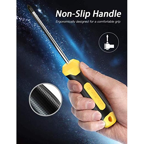 Magnetic Screwdriver Set 10 PCS, CREMAX Professional Cushion Grip ...