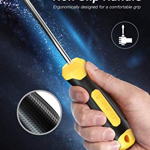 Magnetic Screwdriver Set 10 PCS, CREMAX Professional Cushion Grip ...