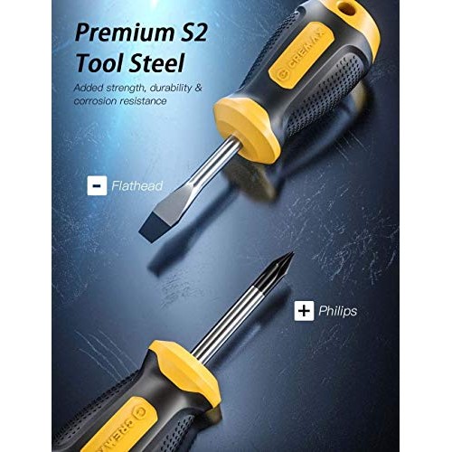 Magnetic Screwdriver Set 10 PCS, CREMAX Professional Cushion Grip ...