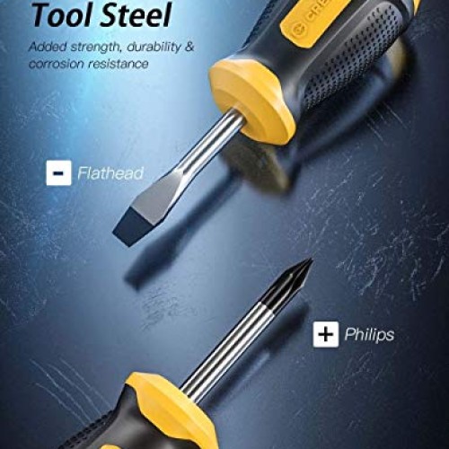 Magnetic Screwdriver Set 10 PCS, CREMAX Professional Cushion Grip ...