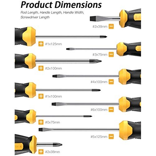 Magnetic Screwdriver Set 10 PCS, CREMAX Professional Cushion Grip ...