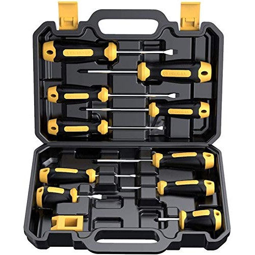 Magnetic Screwdriver Set 10 PCS, CREMAX Professional Cushion Grip ...