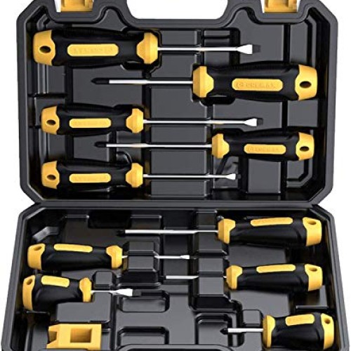 Magnetic Screwdriver Set 10 PCS, CREMAX Professional Cushion Grip ...