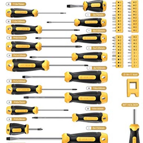Magnetic Screwdriver Set 57 PCS Includes Slotted/Phillips/Torx Min...