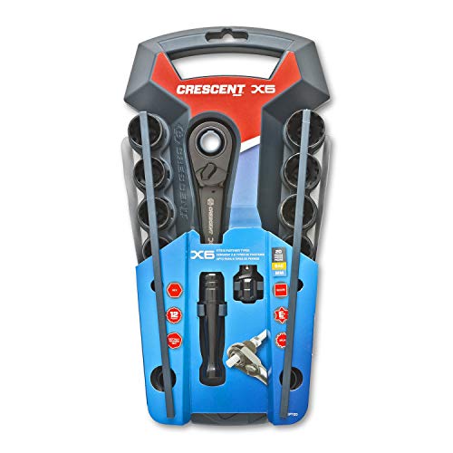 Crescent CX6PT20 X6 Pass-Through Ratchet and Sockets, 20-Piece