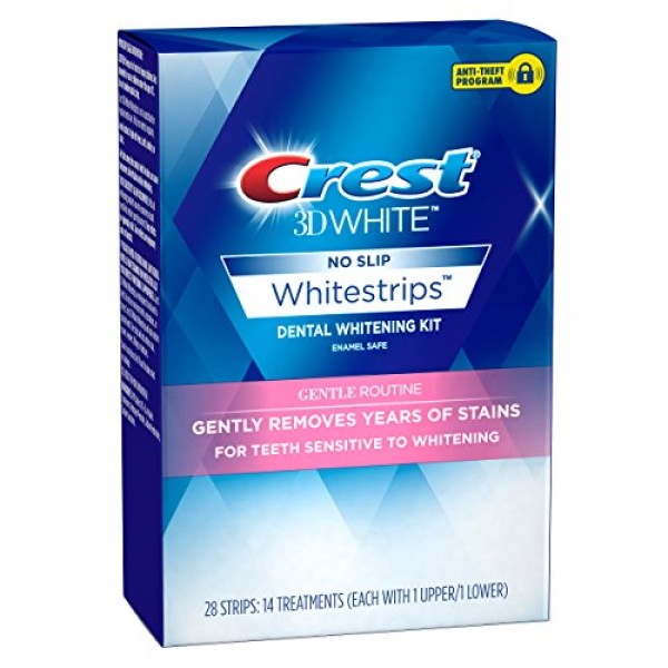 Crest 3D White Whitestrips Gentle Routine Teeth Whitening Kit, 14 ...