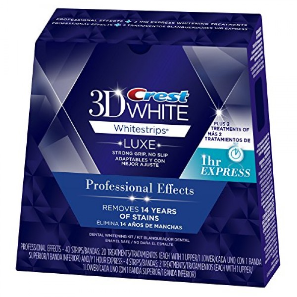 Crest 3D White Professional Effects Whitestrips Whitening Strips K...
