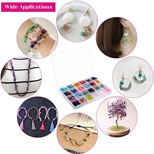 Crystal Chips and Gemstones Beads for Jewelry Making, Cridoz 24 Co...