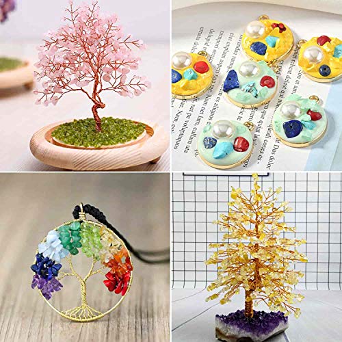 Crystal Chips and Gemstones Beads for Jewelry Making, Cridoz 24 Co...