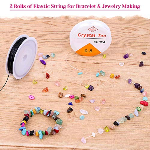 Crystal Chips and Gemstones Beads for Jewelry Making, Cridoz 24 Co...
