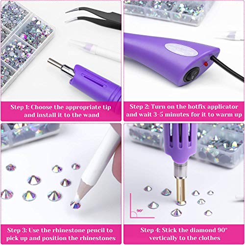 Hotfix Rhinestones, Cridoz 6040Pcs Hot Fix Rhinestones Crystal AB ...